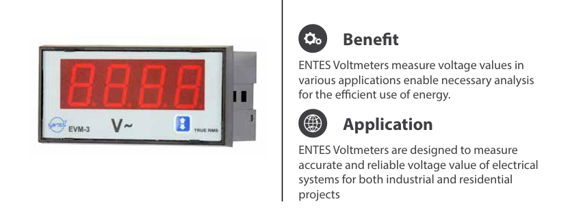 فولتميتر رقمي من شركة ENTES موديل EVM-3